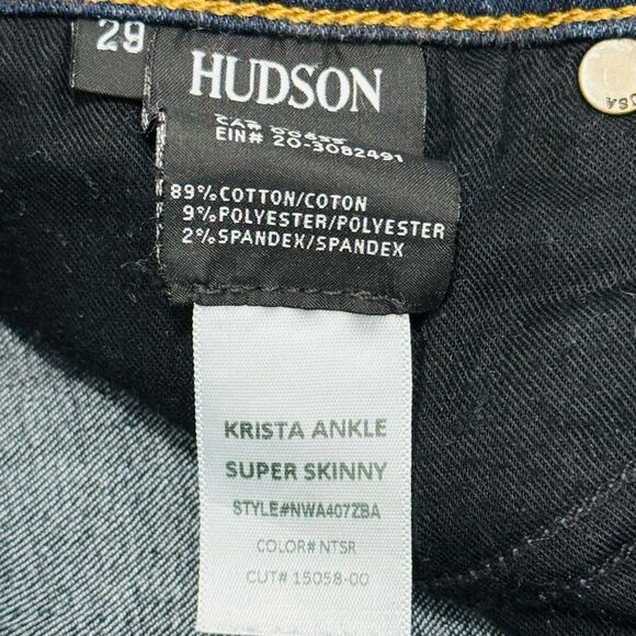 Hudson Jeans Krista Ankle Super Skinny Mid Rise Medium Blue Wash Jeans Sz 29 EUC - Picture 4 of 11